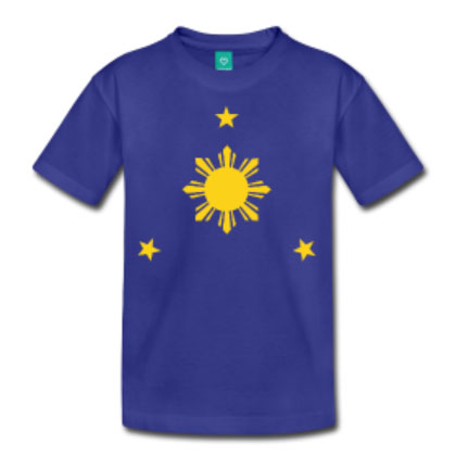 Filipino Sun & Stars Kids Tee Shirt in Royal by AiReal Apparel